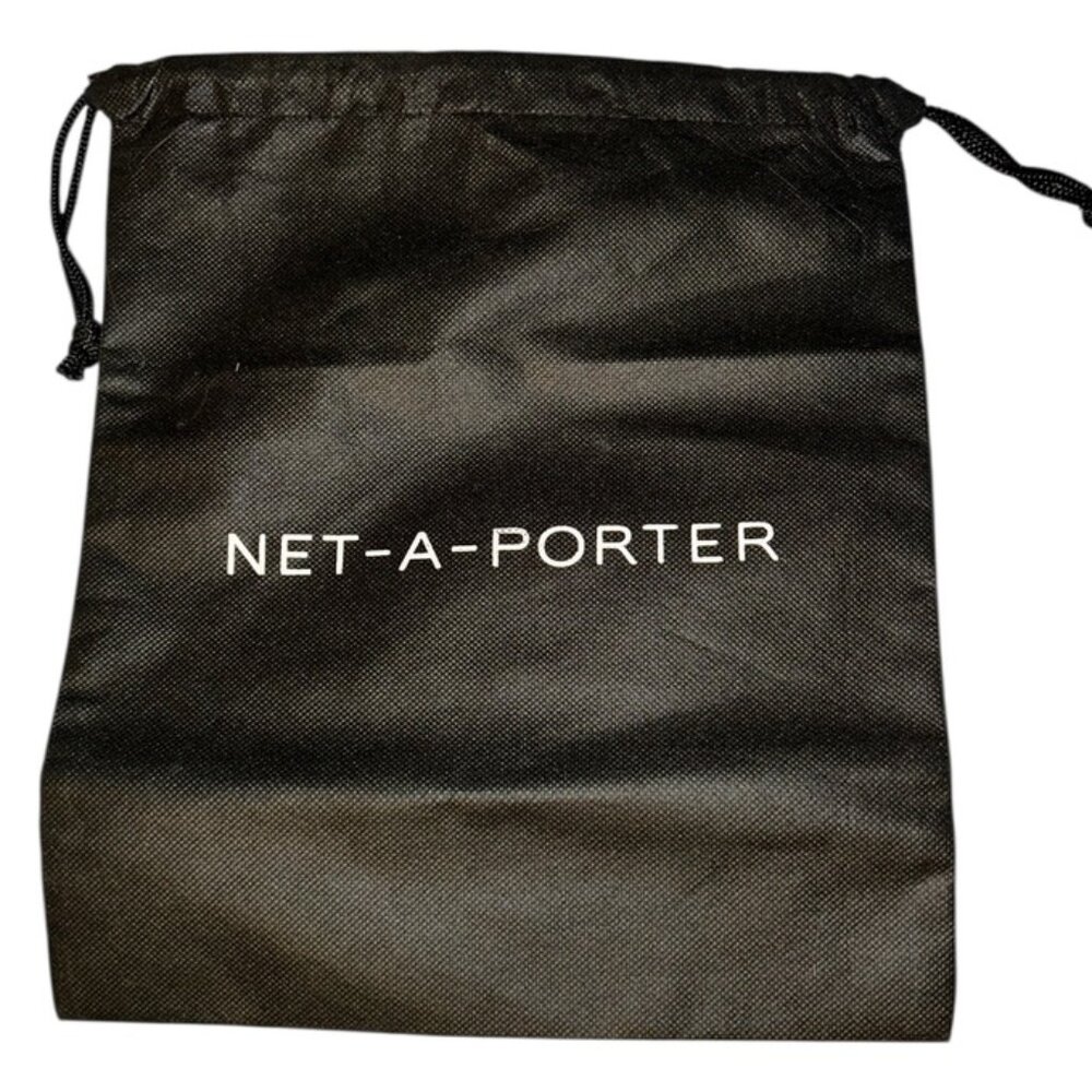 Net-a-porter black white drawstring dust bag